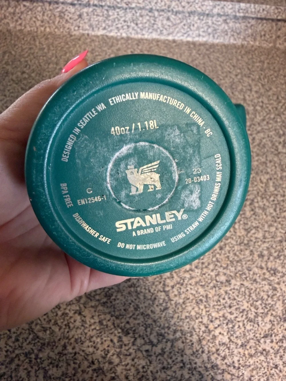 Stanley Forest Green Travel Tumbler with Handle - Picture 3 of 4